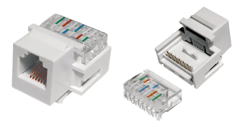 Вставка KJ1-6P6C-C2-90-WH  Keystone Jack, RJ-12(6P6C), IDC(Toolless) Hyperline