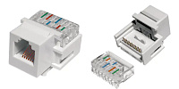 Вставка KJ1-6P6C-C2-90-WH  Keystone Jack, RJ-12(6P6C), IDC(Toolless) Hyperline